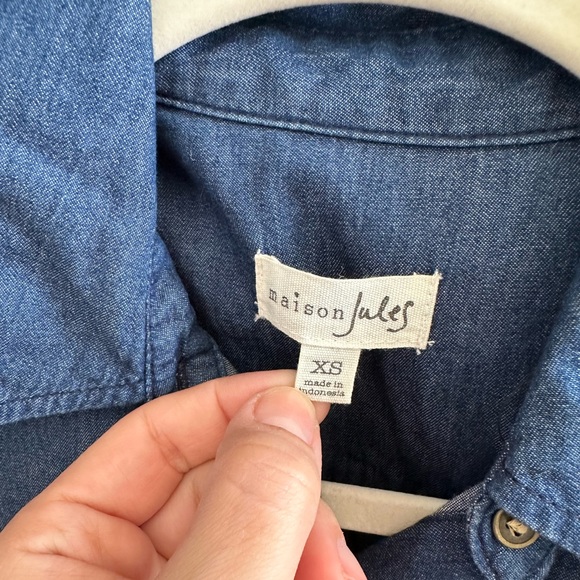 Like New Maison Jules Jean Dress Size XS with Pockets 🦋 - Picture 6 of 7
